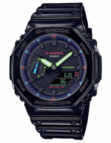 G-Shock dual time chronograph black rubber strap GA-2100RGB-1AER